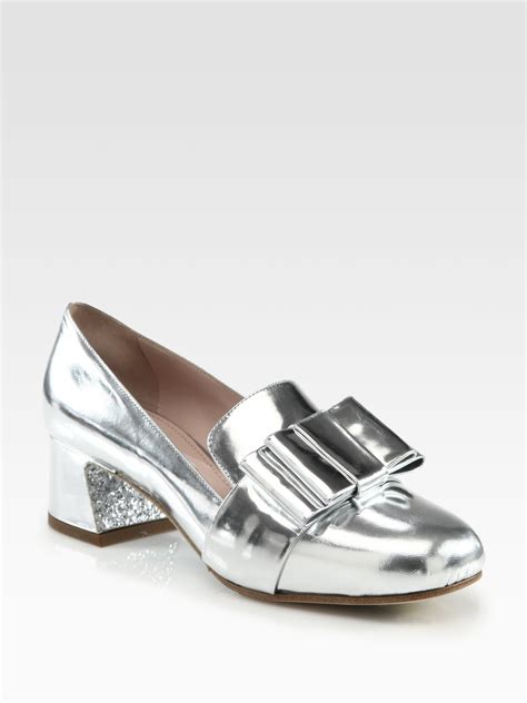 miu miu metallic shoes